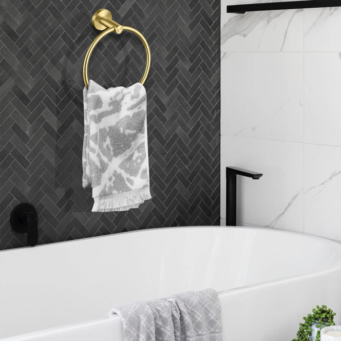 ZAALBA Ensemble de quincaillerie de salle de bain 8 pièces dorées